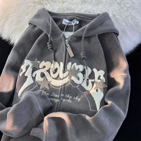 womens hoodies sweatshirts american y2k hoodie corduroy embroidered hooded sweatshirt men women drape lazy trend cardigan jacket streetwear, Black
womens hoodies sweatshirts american y2k hoodie corduroy embroidered hooded sweatshirt men women drape lazy trend cardigan jacket streetwear, Black
