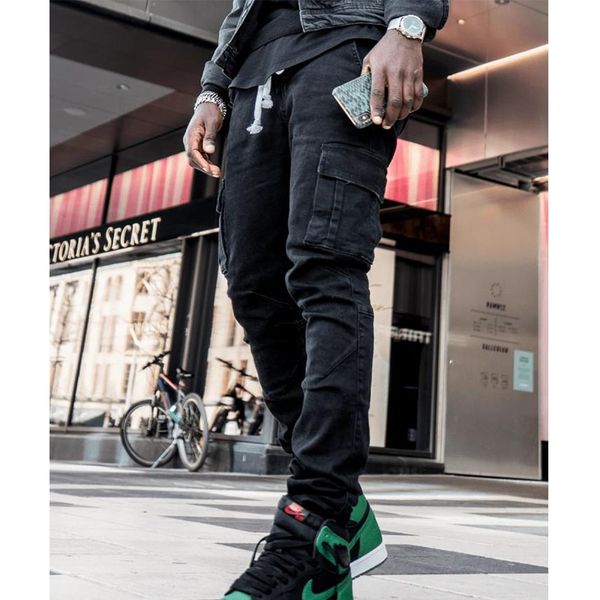 men's jeans men's jeans streetwear pants multi-pocket black slim small foot casual trousers blue high-quality cargo pants men 2303
men's jeans men's jeans streetwear pants multi-pocket black slim small foot casual trousers blue high-quality cargo pants men 2303