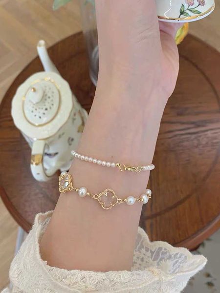 japan and south korea ins elegant temperament four leaf grass pearl bracelet for women, Black
japan and south korea ins elegant temperament four leaf grass pearl bracelet for women, Black