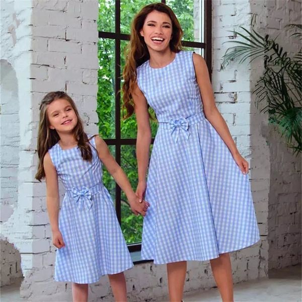 family matching outfits mother daughter matching dress bow sleeveless plaid dress for mom daughter summer mommy and me clothes family look 2, Blue
family matching outfits mother daughter matching dress bow sleeveless plaid dress for mom daughter summer mommy and me clothes family look 2, Blue