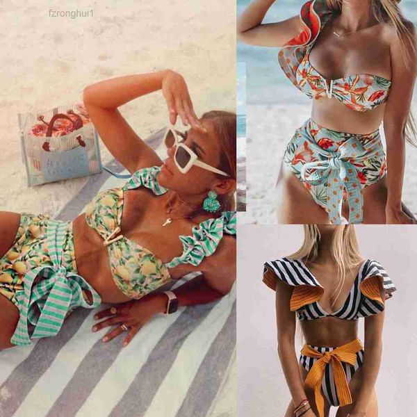 women's swimwear large ruffle binding bikini print swimsuit 2023 new high waist qah6, White;black
women's swimwear large ruffle binding bikini print swimsuit 2023 new high waist qah6, White;black
