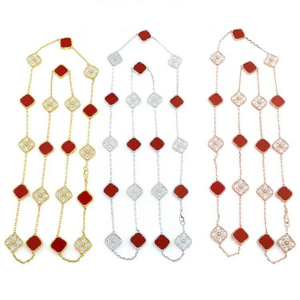 2023 new luxury crystal choker necklace 18k gold-plated charm women 20 clover necklace 316l titanium steel designer necklace, Golden;silver
2023 new luxury crystal choker necklace 18k gold-plated charm women 20 clover necklace 316l titanium steel designer necklace, Golden;silver