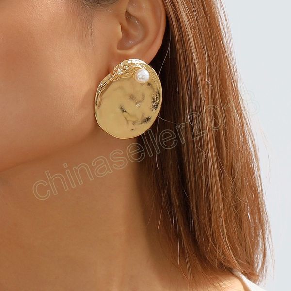exaggerated heavy metal round dangle earrings for women fashion statement gold color pearl stud earrings jewelry gift, Silver
exaggerated heavy metal round dangle earrings for women fashion statement gold color pearl stud earrings jewelry gift, Silver