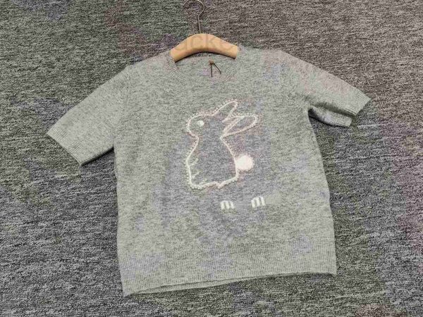women's t-shirt designer 2023 summer new fashion sweet letter jacquard nailed bead lovely rabbit round neck short sleeve 9smx, White
women's t-shirt designer 2023 summer new fashion sweet letter jacquard nailed bead lovely rabbit round neck short sleeve 9smx, White
