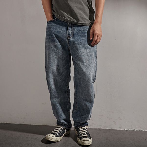 men's jeans vintage jeans straight tube loose four seasons can wear versatile heavy industry sand washed used long pants 230316, Blue
men's jeans vintage jeans straight tube loose four seasons can wear versatile heavy industry sand washed used long pants 230316, Blue