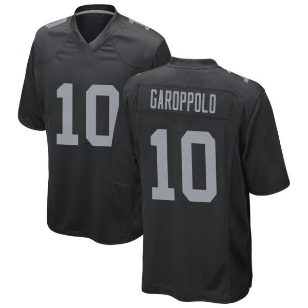 10 jimmy garoppolo las football jerseys raideres alternate black white men women youth, Black;red
10 jimmy garoppolo las football jerseys raideres alternate black white men women youth, Black;red