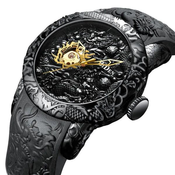 luxury black wristwatch 3d engraved dragon automatic mechanical men watches waterproof sports for men self-winding wrist watch male clock y1, Slivery;brown
luxury black wristwatch 3d engraved dragon automatic mechanical men watches waterproof sports for men self-winding wrist watch male clock y1, Slivery;brown
