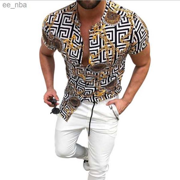 summer men vintage print shirt fashion casual short sleeves printed shirts plus size blouses, White;black
summer men vintage print shirt fashion casual short sleeves printed shirts plus size blouses, White;black