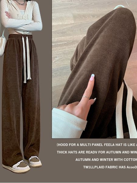 women's pants capris vintage women autumn winter corduroy velvet pants high waist trousers wide leg pants elegant casual loose streetwe, Black;white
women's pants capris vintage women autumn winter corduroy velvet pants high waist trousers wide leg pants elegant casual loose streetwe, Black;white