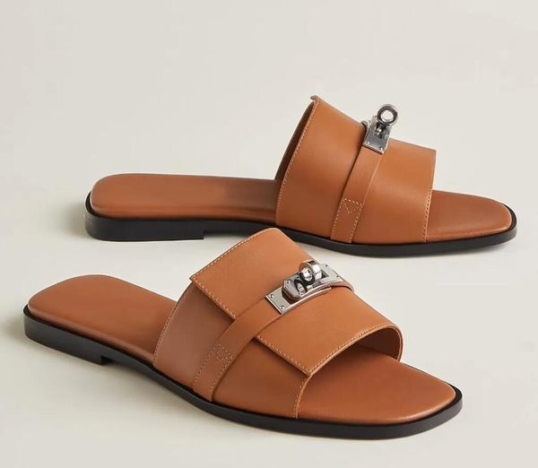 summer luxury giulia sandals women shoes calfskin leather brand slippers slip on beach slide flats palladium-plated kelly buckle flip flops, Black
summer luxury giulia sandals women shoes calfskin leather brand slippers slip on beach slide flats palladium-plated kelly buckle flip flops, Black