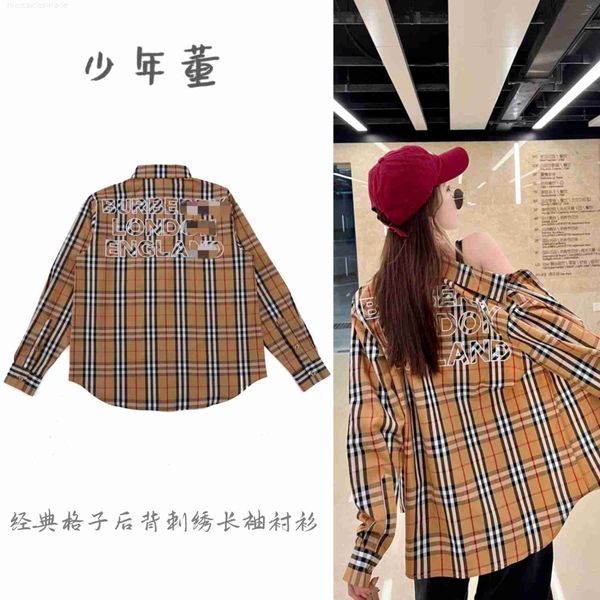 bburbry luxury designer shirt classic plaid embroidered men's and women's casual loose versatile longsleeved shirt, White;black
bburbry luxury designer shirt classic plaid embroidered men's and women's casual loose versatile longsleeved shirt, White;black