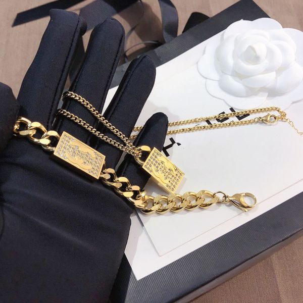 luxury women diamond bracelet 18 gold plated chain bracelet designer jewelry bracelet retro design stainless steel accessories gift family c, Black
luxury women diamond bracelet 18 gold plated chain bracelet designer jewelry bracelet retro design stainless steel accessories gift family c, Black