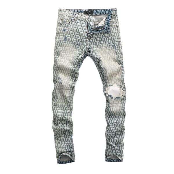 jeans mens am1r1 trousers pants mirri ripped fashion designer brand new men's white embroidery patch elastic slim denim hip hop high jy, Blue
jeans mens am1r1 trousers pants mirri ripped fashion designer brand new men's white embroidery patch elastic slim denim hip hop high jy, Blue