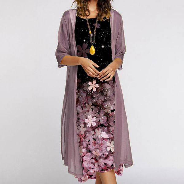 women s suits blazers 2pcs set dress sets vintage flower ink painting kaftan dress with cardigan casual long female tunic 230317, White;black
women s suits blazers 2pcs set dress sets vintage flower ink painting kaftan dress with cardigan casual long female tunic 230317, White;black