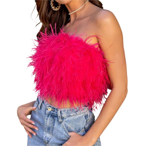women's tanks camis women's fashion crop female camisole summer solid color boat neck sleeveless fluffy feather strapless vest for, White
women's tanks camis women's fashion crop female camisole summer solid color boat neck sleeveless fluffy feather strapless vest for, White