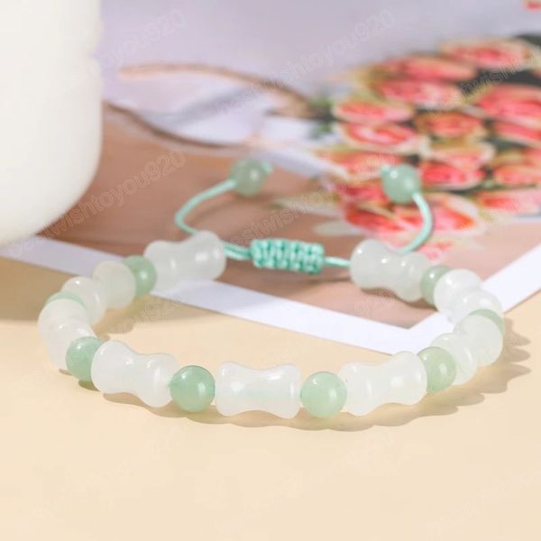 natural stone ice green jade bamboo woven bracelets women fashion adjustable braided gems strand bangles healing jewelry gift, Golden;silver
natural stone ice green jade bamboo woven bracelets women fashion adjustable braided gems strand bangles healing jewelry gift, Golden;silver