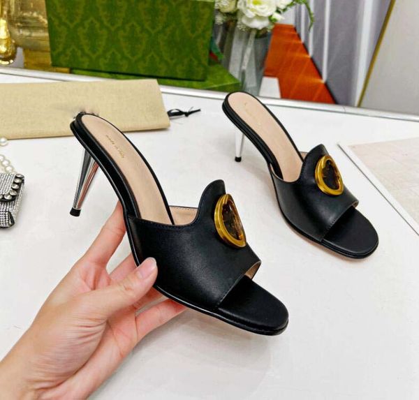 classic designer women half slippers cowhide real leather suede thick heels metal slides woman shoe beach lazy sandals high heeled shoes lar, Black
classic designer women half slippers cowhide real leather suede thick heels metal slides woman shoe beach lazy sandals high heeled shoes lar, Black