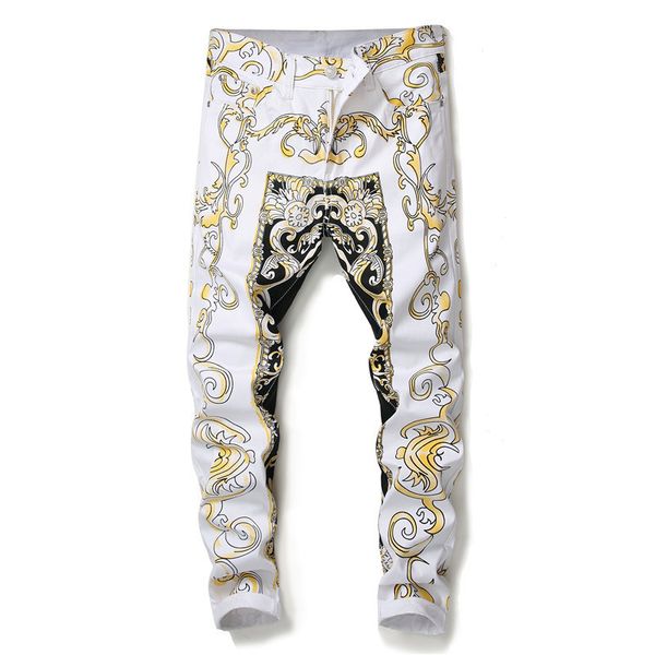 sokotoo men's slim print jeans fashion flower straight white denim pants long trousers, Blue
sokotoo men's slim print jeans fashion flower straight white denim pants long trousers, Blue
