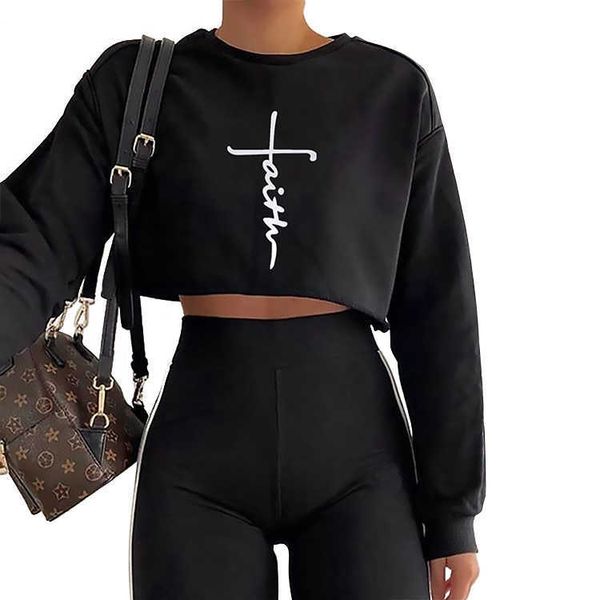 wholesale fashion selling faith printing short round neck crop long sleeve for women, White
wholesale fashion selling faith printing short round neck crop long sleeve for women, White