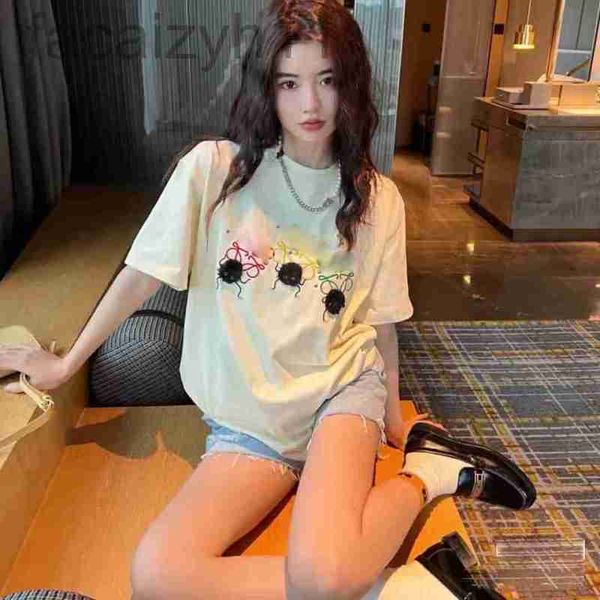 women's t-shirt designer spring street fashion 23ss dust elf embroidery small coal ball eyelash os loose short 2p5g, White
women's t-shirt designer spring street fashion 23ss dust elf embroidery small coal ball eyelash os loose short 2p5g, White