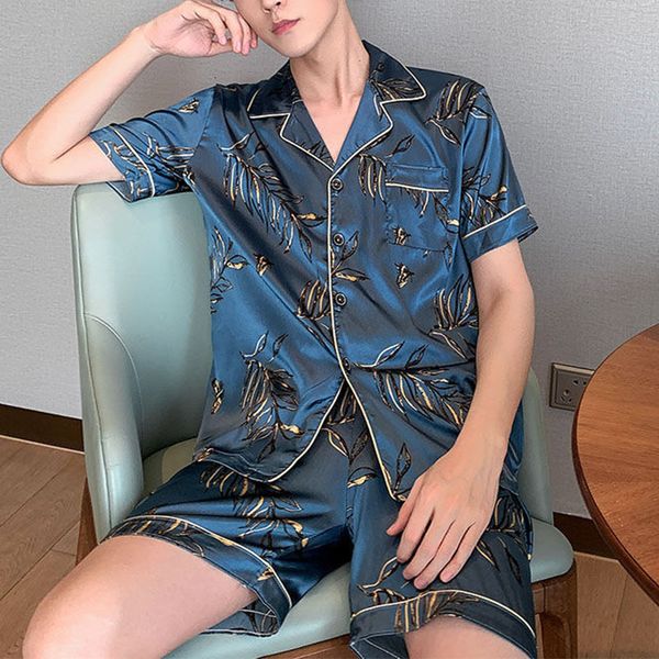 men's sleepwear men pajama sets summer sleepwear ice silk satin short sleeve pyjamas suit loose loungewear male casual homewear l-5xl 2, Black;brown
men's sleepwear men pajama sets summer sleepwear ice silk satin short sleeve pyjamas suit loose loungewear male casual homewear l-5xl 2, Black;brown