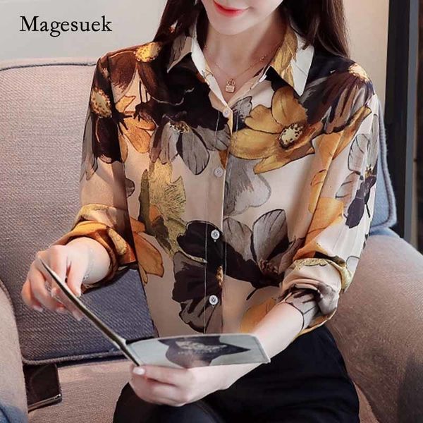 women's blouses shirts fall korean loose slim casual oil painting elegant lapel long sleeve blouse women printed chiffon shirt blusas, White
women's blouses shirts fall korean loose slim casual oil painting elegant lapel long sleeve blouse women printed chiffon shirt blusas, White