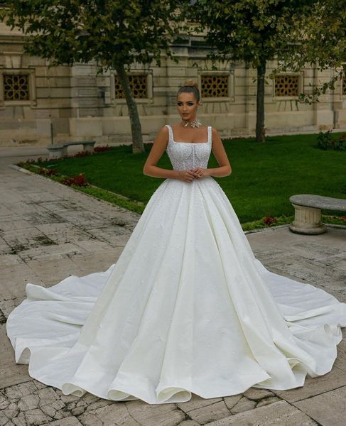 luxury ball gown wedding dresses sleeveless bateau straps sequins appliques ruffles pearls bridal gowns zipper formal dress plus size custom, White
luxury ball gown wedding dresses sleeveless bateau straps sequins appliques ruffles pearls bridal gowns zipper formal dress plus size custom, White
