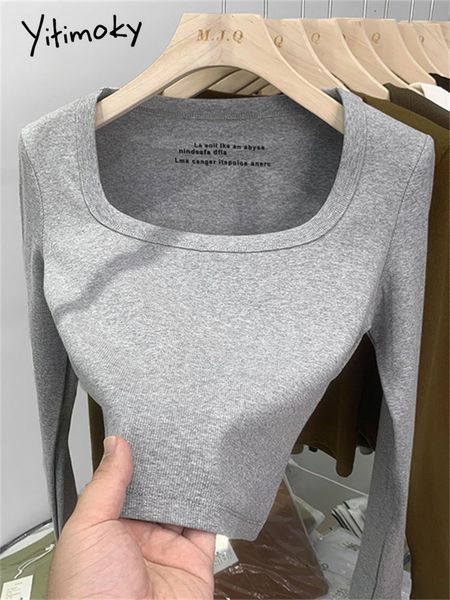 women's t-shirt yitimoky square collar cropped t shirts for women fall winter korean fashion slim long sleeve casual tee shirts 230317, White
women's t-shirt yitimoky square collar cropped t shirts for women fall winter korean fashion slim long sleeve casual tee shirts 230317, White