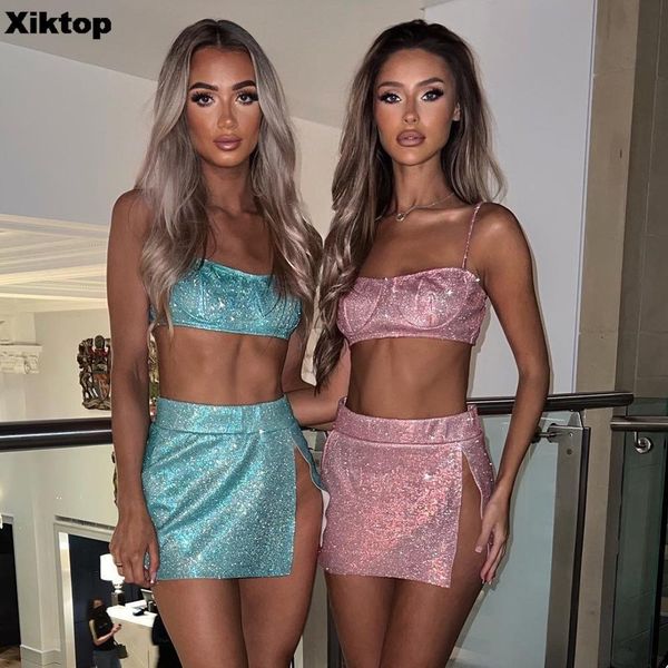 two piece dress xikglitter pink two piece sets split mini skirt and clubbing outfits women dress cute birthday outfits wholesale 230316, White
two piece dress xikglitter pink two piece sets split mini skirt and clubbing outfits women dress cute birthday outfits wholesale 230316, White