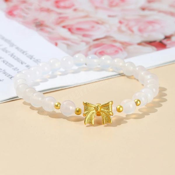 natural white agate stone bead bowknot bracelet women fashion fairy round bead hand-woven princess bracelet cute sweet gift, Golden;silver
natural white agate stone bead bowknot bracelet women fashion fairy round bead hand-woven princess bracelet cute sweet gift, Golden;silver