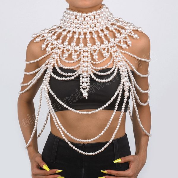 women's pearl body chains bra shawl fashion hollow shoulder necklaces chain wedding dress pearls body jewelry, Slivery;golden
women's pearl body chains bra shawl fashion hollow shoulder necklaces chain wedding dress pearls body jewelry, Slivery;golden