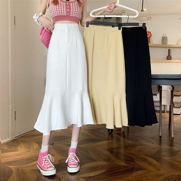 skirts summer ruffled formal fashion elegant high waist black white long mermaid female 230317
skirts summer ruffled formal fashion elegant high waist black white long mermaid female 230317