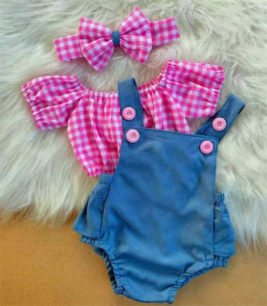 clothing sets baby girl summer clothes set fashion newborn infant plaid short sleeve crop denim romper headband 3pcs for toddler outfits p2, White
clothing sets baby girl summer clothes set fashion newborn infant plaid short sleeve crop denim romper headband 3pcs for toddler outfits p2, White