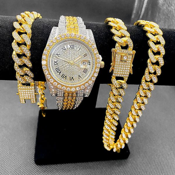 wristwatches full iced out watches mens cuban link chain bracelet necklace choker bling jewelry for men big gold chains hip hop men watch se, Slivery;brown
wristwatches full iced out watches mens cuban link chain bracelet necklace choker bling jewelry for men big gold chains hip hop men watch se, Slivery;brown