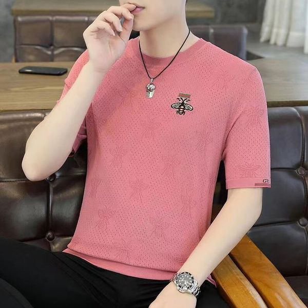 men's t-shirts summer fashion knitted t shirt short sleeve mens slim fit streetwear o-neck solid casual tee homme, White;black
men's t-shirts summer fashion knitted t shirt short sleeve mens slim fit streetwear o-neck solid casual tee homme, White;black