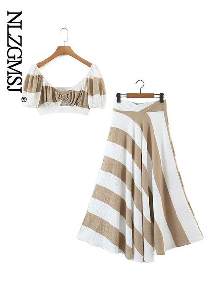 two piece dress nlzgmsj summer skirts sets for women striped printed crop long skirt fashion elegant evening night party matching sets 2303, White
two piece dress nlzgmsj summer skirts sets for women striped printed crop long skirt fashion elegant evening night party matching sets 2303, White