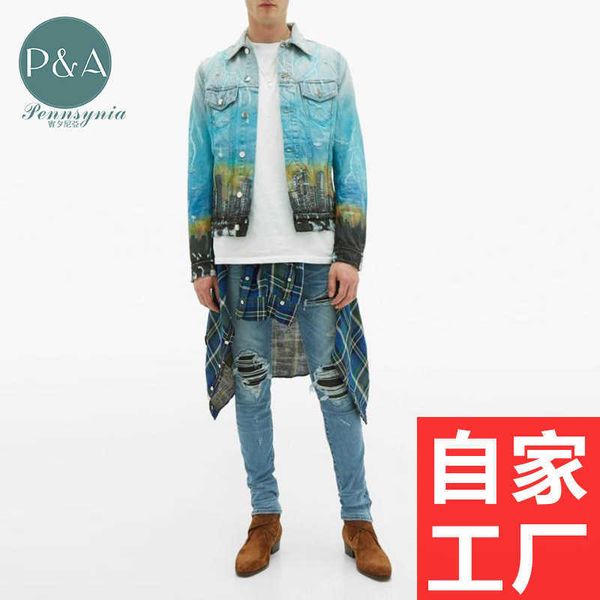 jeans mens am1r1 trousers pants mirri ripped fashion designer brand new men's white embroidery patch elastic slim denim hip hop high we, Blue
jeans mens am1r1 trousers pants mirri ripped fashion designer brand new men's white embroidery patch elastic slim denim hip hop high we, Blue