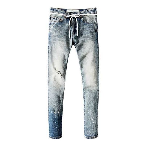 jeans mens am1r1 trousers pants mirri ripped fashion designer brand new men's white embroidery patch elastic slim denim hip hop high ec, Blue
jeans mens am1r1 trousers pants mirri ripped fashion designer brand new men's white embroidery patch elastic slim denim hip hop high ec, Blue