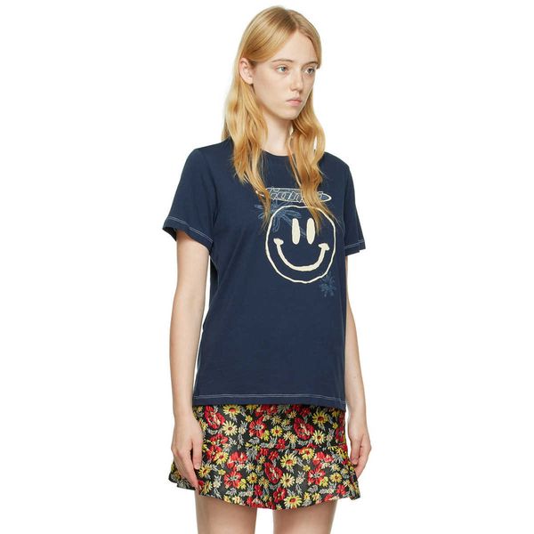 ganni 23ss women designer t shirt fashion print navy blue round neck loose tees short sleeve, White
ganni 23ss women designer t shirt fashion print navy blue round neck loose tees short sleeve, White