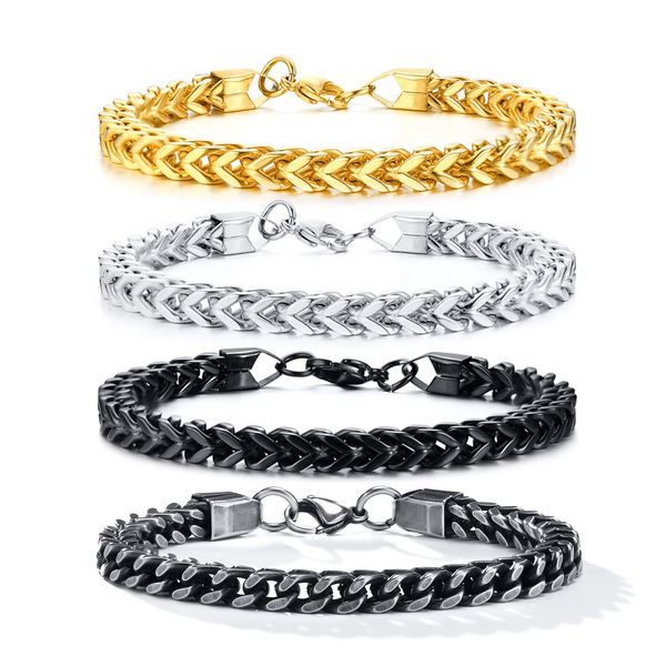 mens stainless steel double franco chain bracelet square link chain bangle 6mm 8.66inch silver golden black choose
mens stainless steel double franco chain bracelet square link chain bangle 6mm 8.66inch silver golden black choose