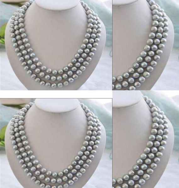 fine pearls jewelry triple strands 78mmsouth sea round silver grey pearl necklace 18quot19quot20quot sweater c5643535
fine pearls jewelry triple strands 78mmsouth sea round silver grey pearl necklace 18quot19quot20quot sweater c5643535