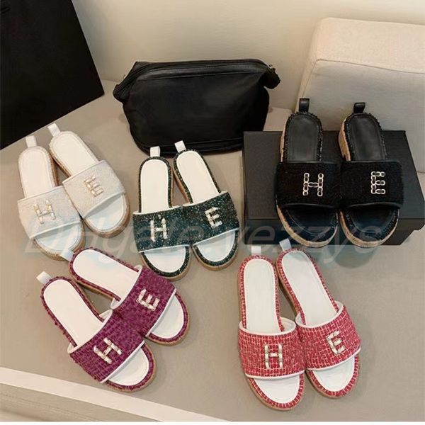 woman designer slipper tweed fabic luxury man canvas slider flat letter gold shoe chain confort flip flops sandal casual platform chain rubb, Black
woman designer slipper tweed fabic luxury man canvas slider flat letter gold shoe chain confort flip flops sandal casual platform chain rubb, Black