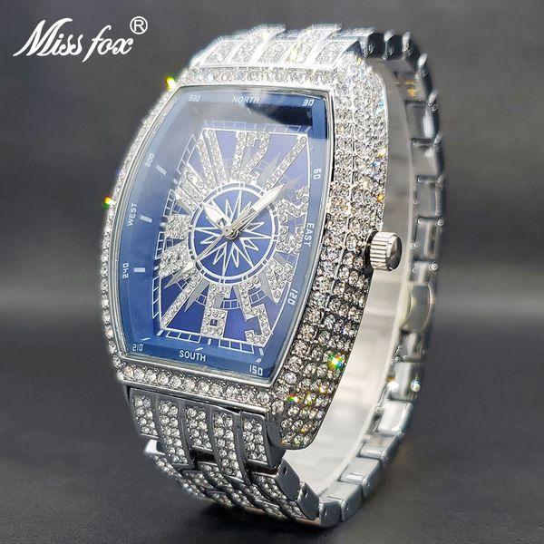 wristwatches iced out watch for men big wrist full diamond quartz watches men's 55mm blue face hip hop accessories waterproof reloj hom, Slivery;brown
wristwatches iced out watch for men big wrist full diamond quartz watches men's 55mm blue face hip hop accessories waterproof reloj hom, Slivery;brown