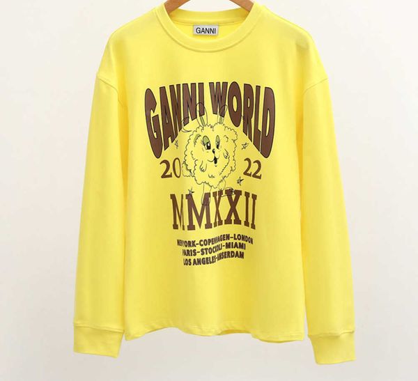 23ss ganni women designer t shirt fashion letter cartoon pattern printed simple casual long-sleeved round neck t-shirt, White
23ss ganni women designer t shirt fashion letter cartoon pattern printed simple casual long-sleeved round neck t-shirt, White