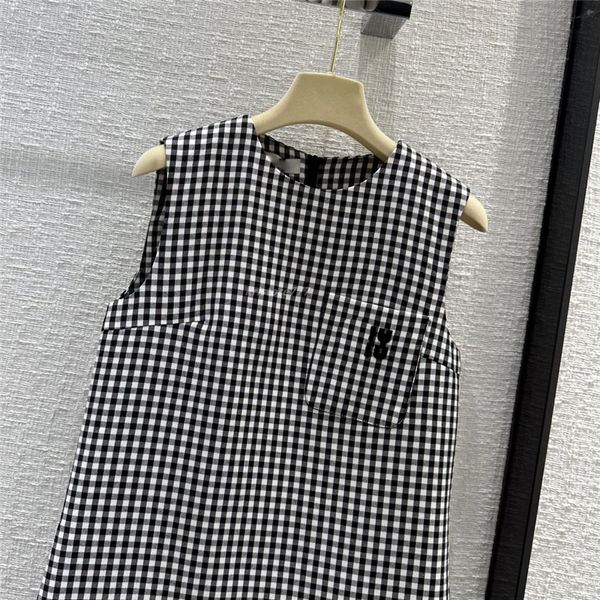 runway dresses designer women's dress crew neck shirts with letter pattern girls milan tank a-line mini sleeveless high end plaid camis, Black
runway dresses designer women's dress crew neck shirts with letter pattern girls milan tank a-line mini sleeveless high end plaid camis, Black