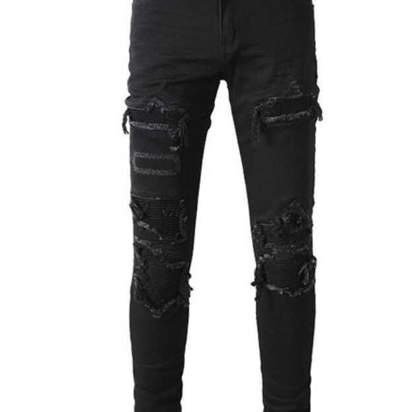jeans mens am1r1 trousers pants mirri ripped fashion designer brand new men's white embroidery patch elastic slim denim hip hop high up, Blue
jeans mens am1r1 trousers pants mirri ripped fashion designer brand new men's white embroidery patch elastic slim denim hip hop high up, Blue