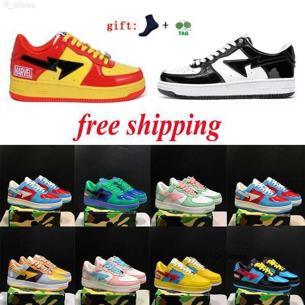 2023 bapestas mens women casual shoes baped sk8 sta sports sneakers union brown ivory dark purple abc camo pink blue designer platform, Black
2023 bapestas mens women casual shoes baped sk8 sta sports sneakers union brown ivory dark purple abc camo pink blue designer platform, Black