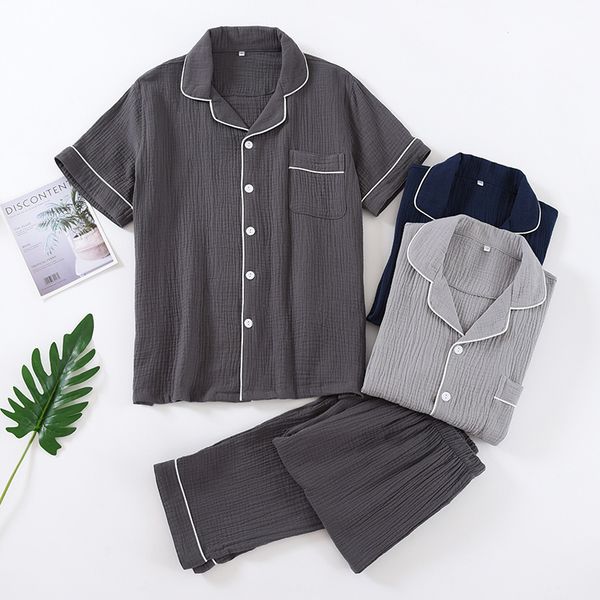 men's sleepwear men's solid pajama suit 100% cotton crepe casual pijama set short sleeves long trousers men pyjama autumn men slee, Black;brown
men's sleepwear men's solid pajama suit 100% cotton crepe casual pijama set short sleeves long trousers men pyjama autumn men slee, Black;brown