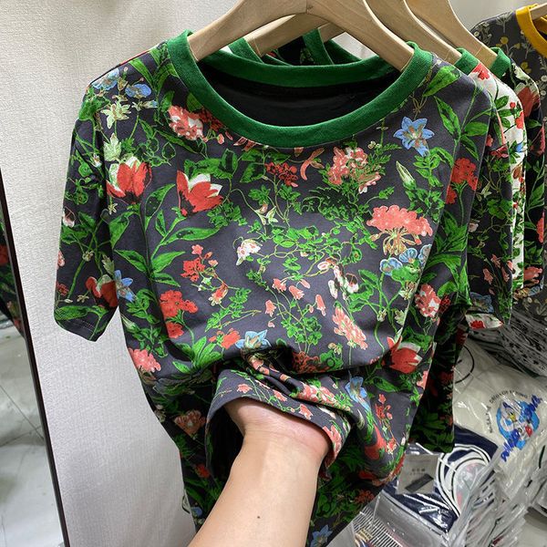 women's t-shirt cotton retro floral print short-sleeved t-shirt women summer style korean design p6 1040 230317, White
women's t-shirt cotton retro floral print short-sleeved t-shirt women summer style korean design p6 1040 230317, White