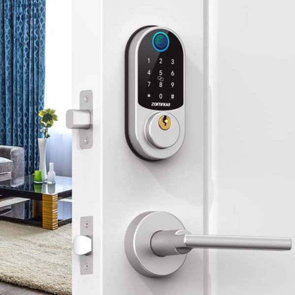 zomnua smart door lock with handle sets fingerprint keyless entry code keypad auto-locking anti-peeping password front door lock
zomnua smart door lock with handle sets fingerprint keyless entry code keypad auto-locking anti-peeping password front door lock